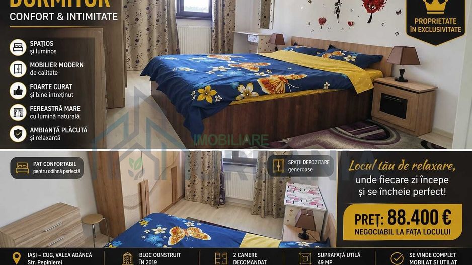 Apartament 2 Camere Complet Mobilat si Utilat, CUG Valea Adanca, Bloc 2019 - Poză 2