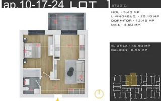 Apartament 2 camere, Pallady, Oferta Parcare,  0% Comision - Schiță 11