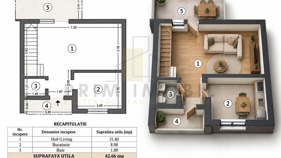 Vila individuala Bucium, 3 camere, curte proprie, mobilata complet, - Schiță 19