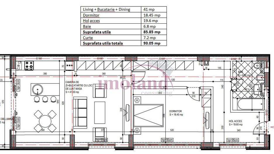 Apartament 2/3 camere - Uranus - Schiță 11