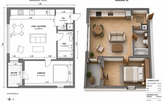 Apartament 2 Camere-43,30MPU-Parter-Terasa-Parcare - Poză 1