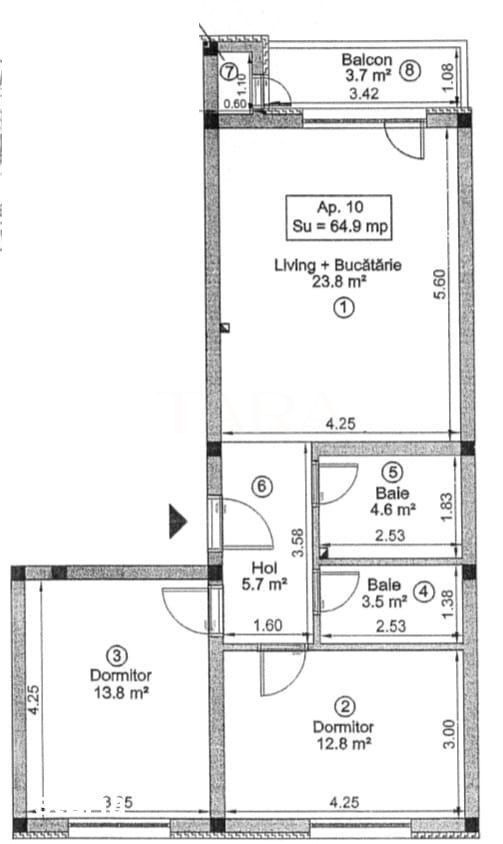 Apartament modern, 3 camere, mobilat, parcare și boxă, Florești. - Poză 15