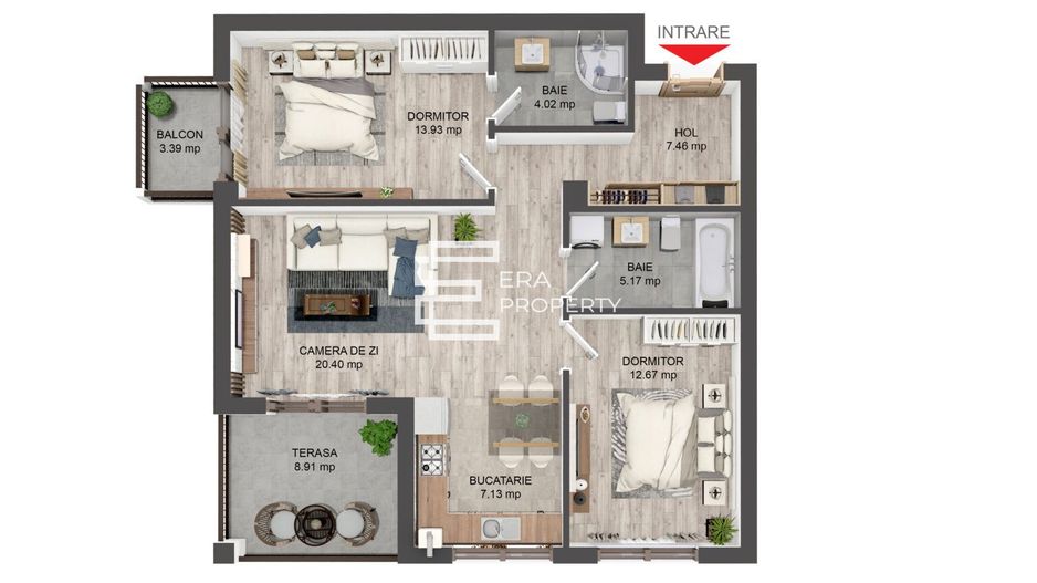 Apartament 3 camere, 71 mp,gradina 42 mp -  Selimbar - Schiță 12