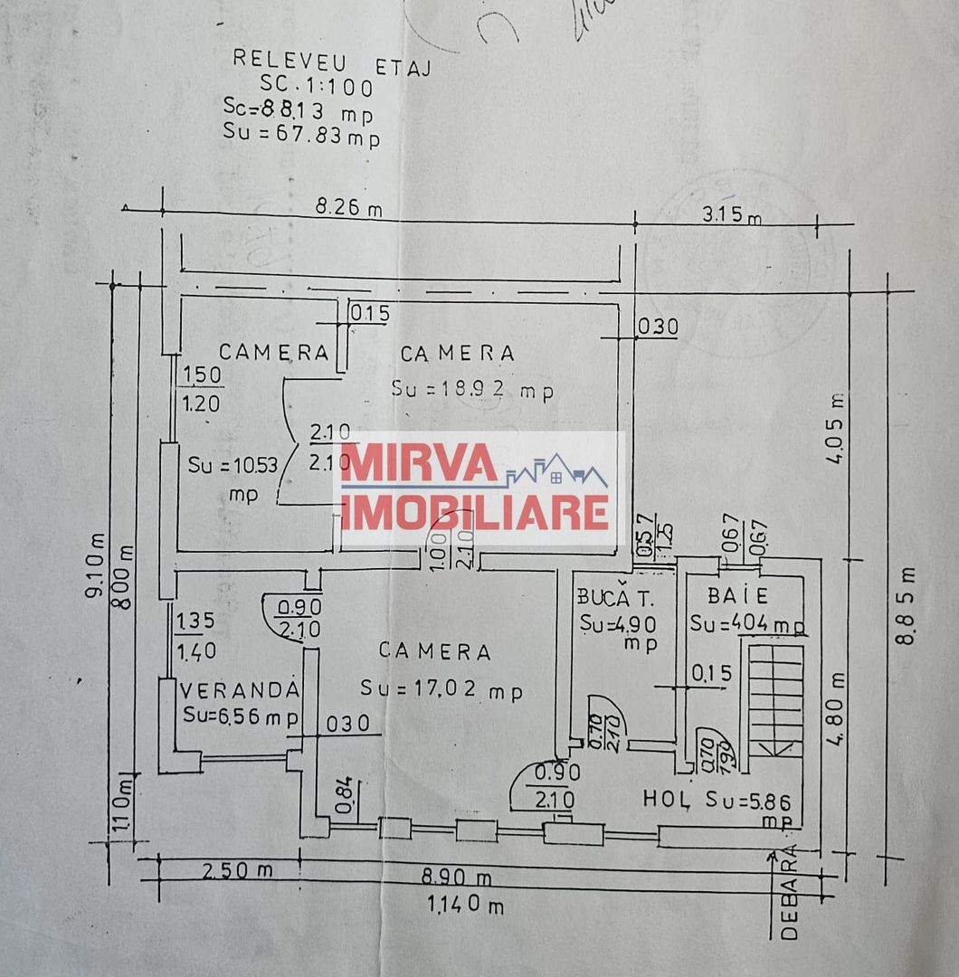 Casa P+1E+M, cu 5 camere în Cantacuzino – ideală birouri sau locuință - Schiță 52