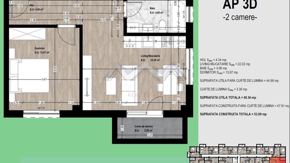 Apartament 2 camere de vânzare Otopeni - Nou, Parcare, Luminos, Preț super! - Schiță 11