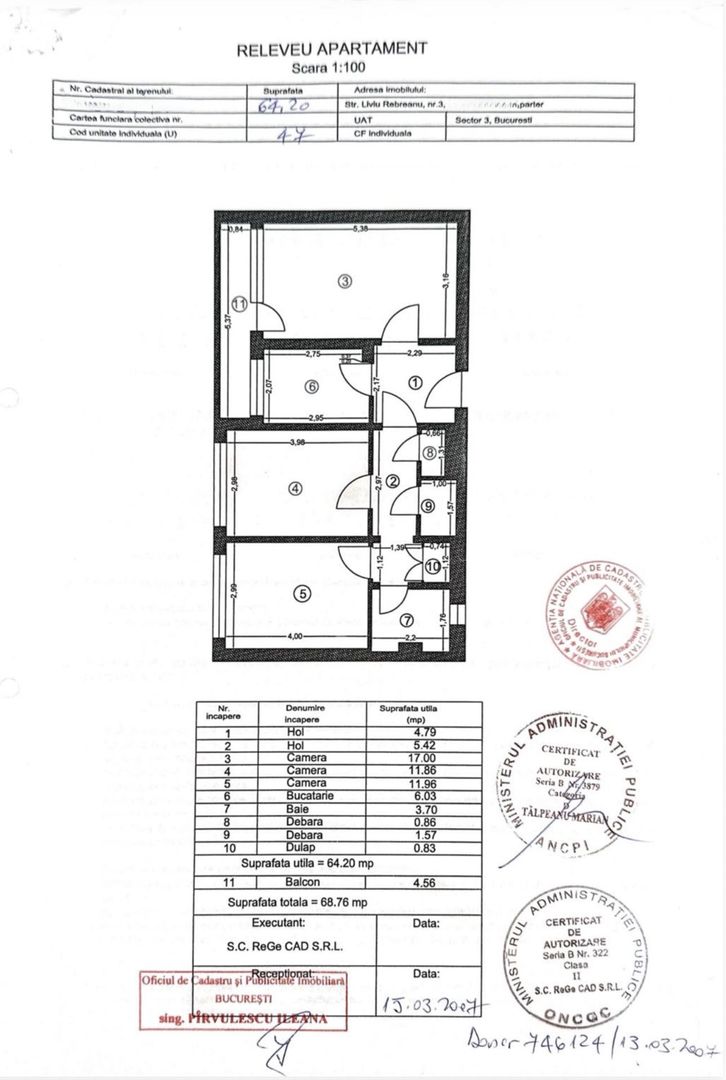 Pallady 2 camere decomandat bucatarie inchisa incalzire in pardoseala - Schiță 6