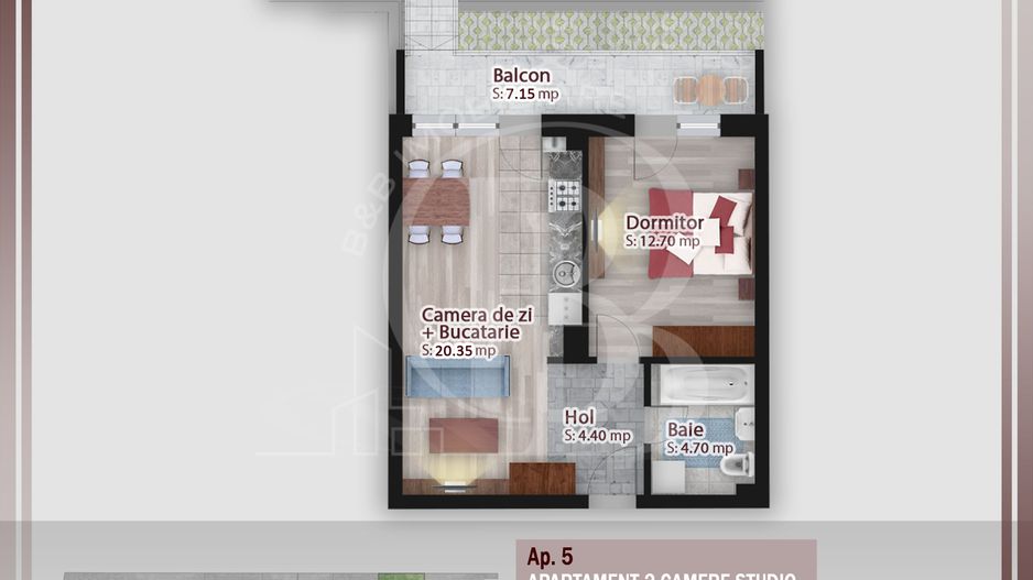 2 camere cu gradina proprie-7min STB Parcul Teilor-Pallady - Schiță 1