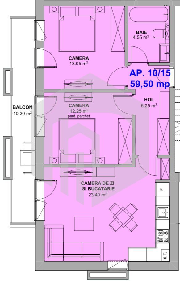 3 Camere | Etaj 1 | 2 Dormitoare | Doamna stanca | Dezvoltator - Poză 1