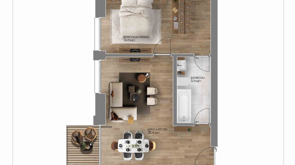 Apartament cu 2 camere mobilat in Amber Forest - Poză 13