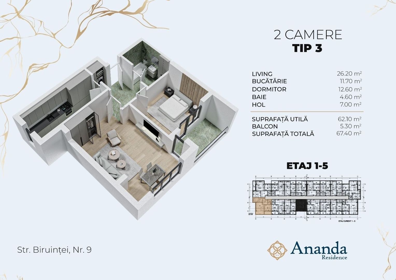 Apartament 2 camere spatios, ideal locuința, direct dezvoltator - Poză 8