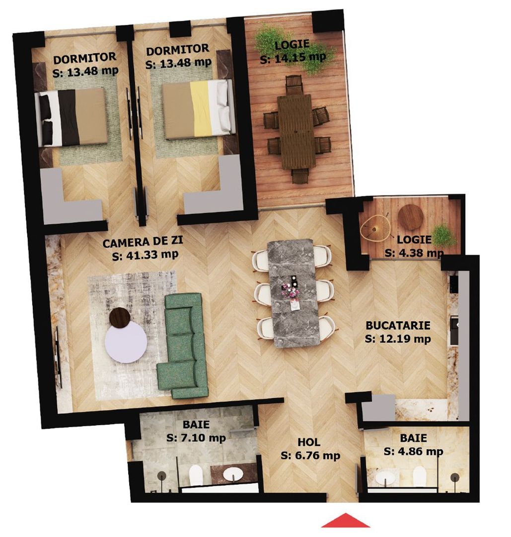 Apartament nou, 3 camere, 271 500 Euro. Comision 0. - Poză 1