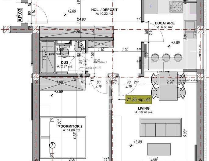 Apartament 3 amere, finisat la cheie, intabulat (KON-58O-L-ap.6) - Poză 7