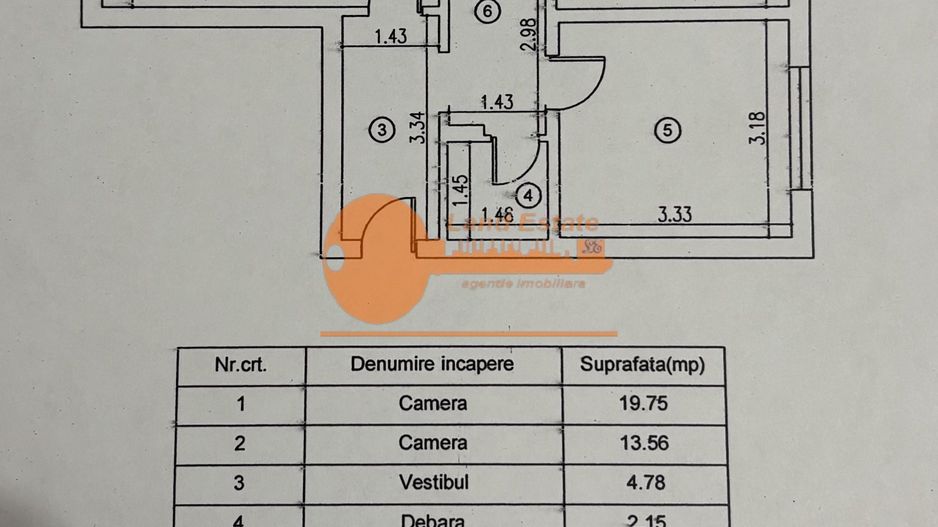 Apartament 2 camere – Vitan Mall, decomandat, parter, 59 mp - Schiță 6