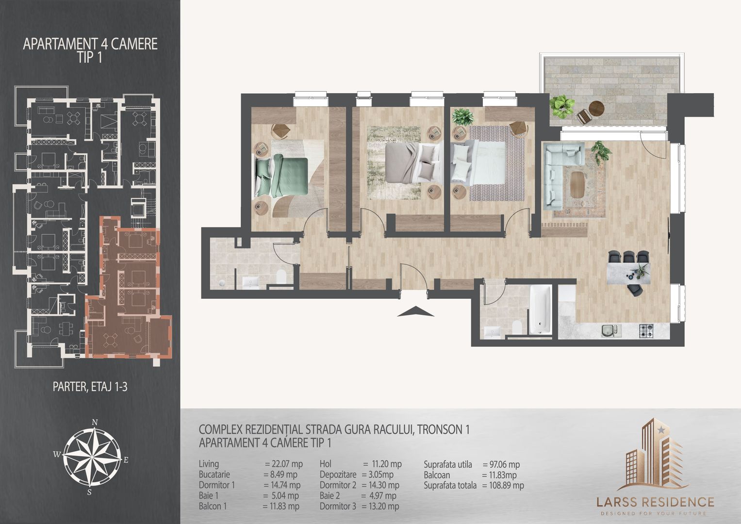 4 camere  700 metri de  Metrou Nicolae Teclu - Schiță 12