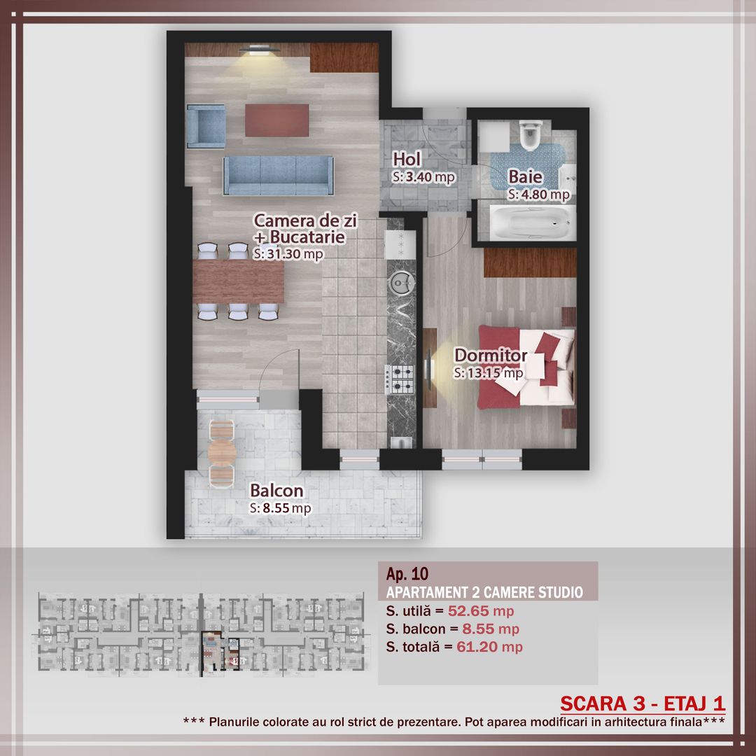 2 camere decomandat -oferta lansare proiect Pallady - Schiță 5