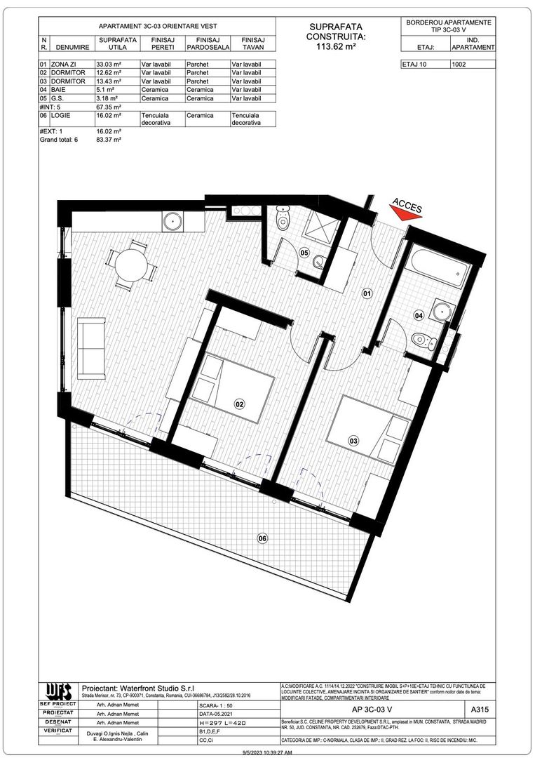 Tomis Plus - Celine Elegance - Vânzare apartament cu 3 camere, etaj 10. - Poză 16