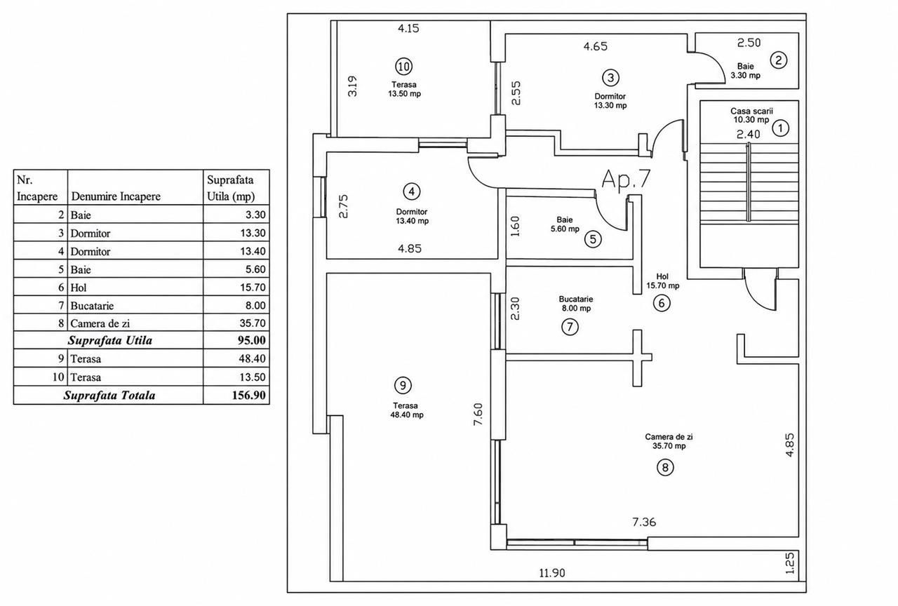 Penthouse modern cu 2 terase spectaculoase și parcare inclusă - Poză 3