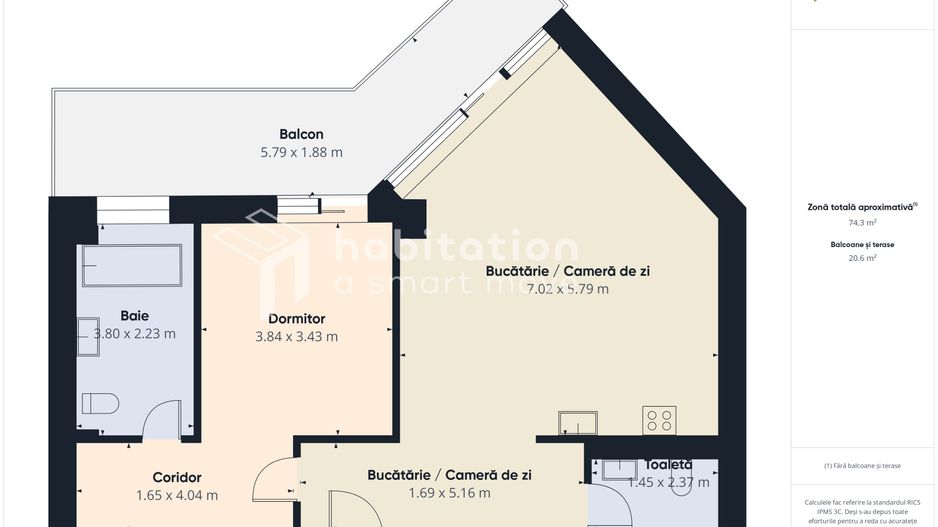 Apartament cu 2 camere | 74 mp utili + terasă panoramică | Elisabetin - Poză 25