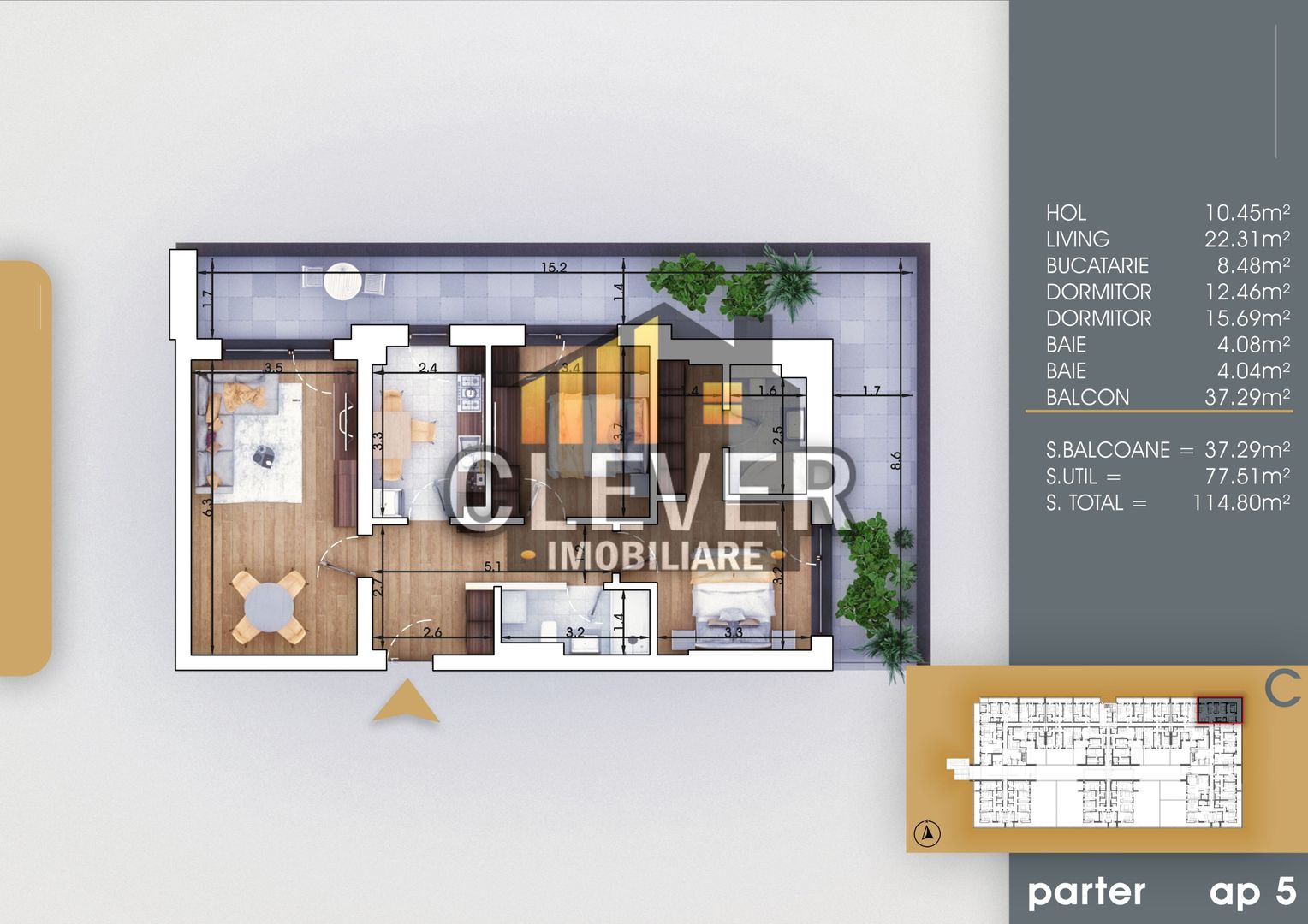 Apartament 3 Camere 115 mp Finalizat - Parcare - Pallady, 8 min metrou Teclu - Schiță 10