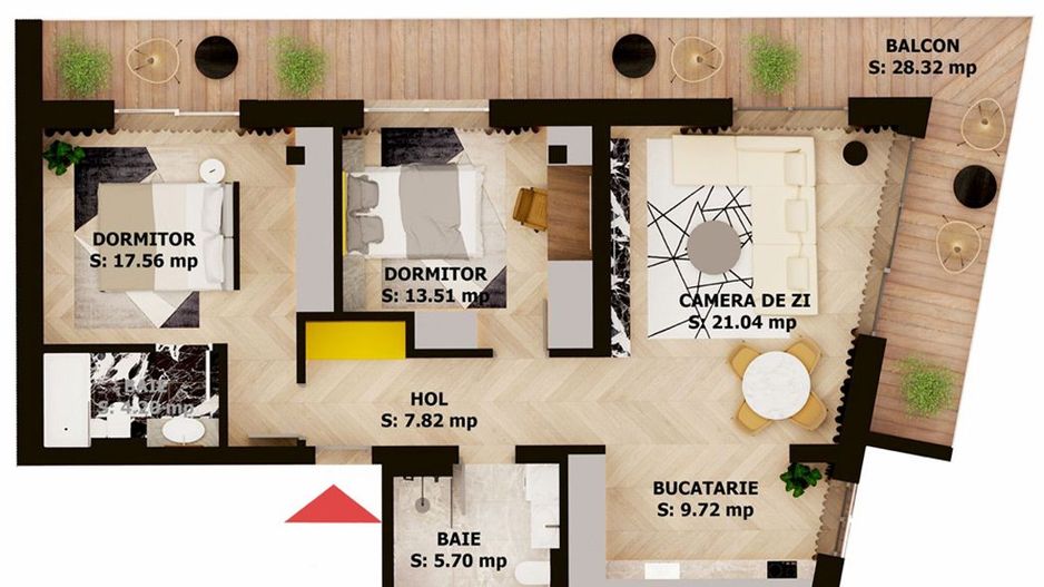 Apartament nou, 3 camere, 270 000 Euro. Comision 0. - Poză 1