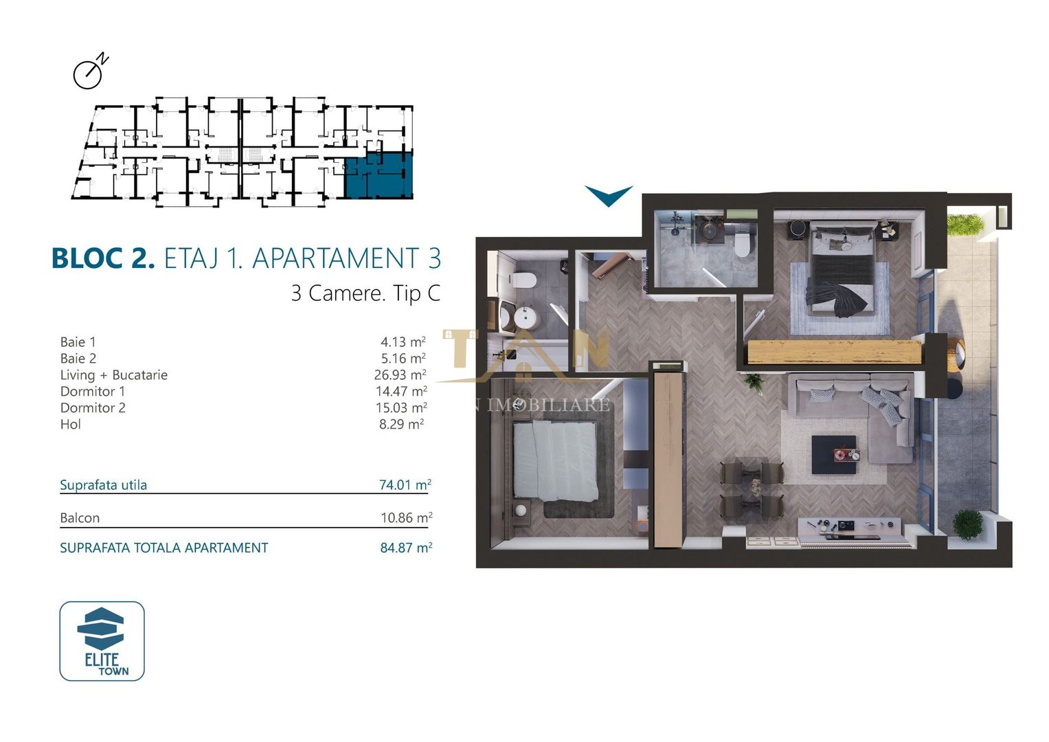 Comision 0 Apartament 3 camere Timisoara Nord - Poză 3