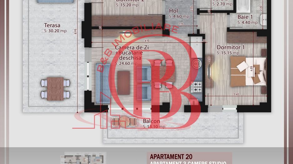 3 camere -proiect nou- Metrou Nicolae Teclu - Schiță 10