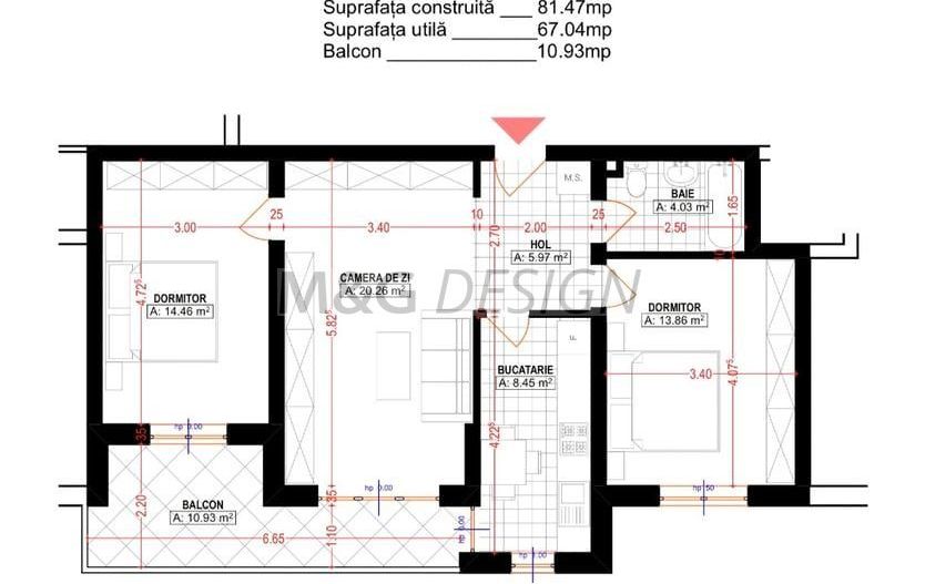 Apartament 3 camere Buziasului etaj 1 bloc nou - Schiță 13