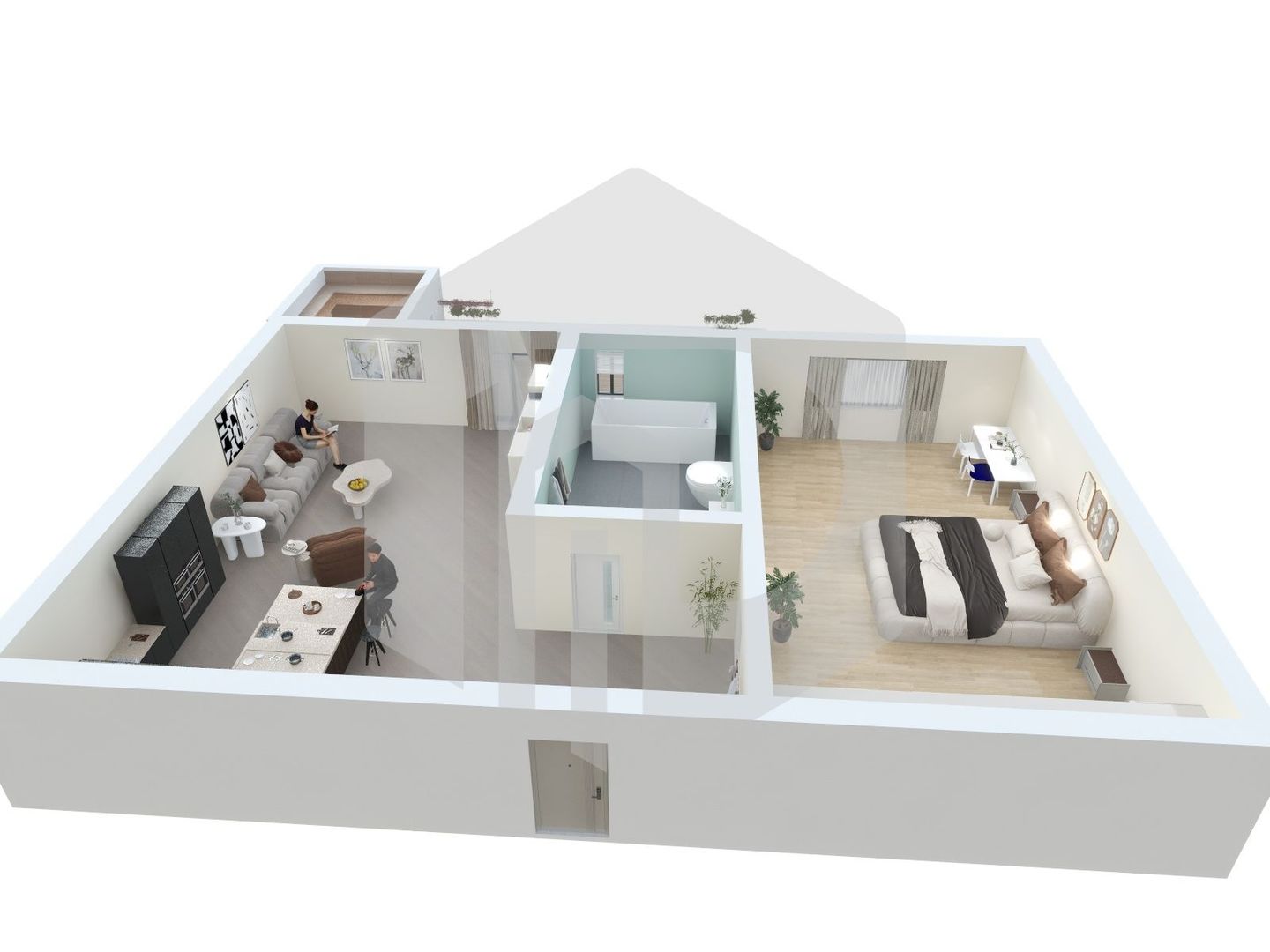 Apartament | 2 Camere | Lacul lui Binder | 40mpu | Parter | Gradina - Poză 4