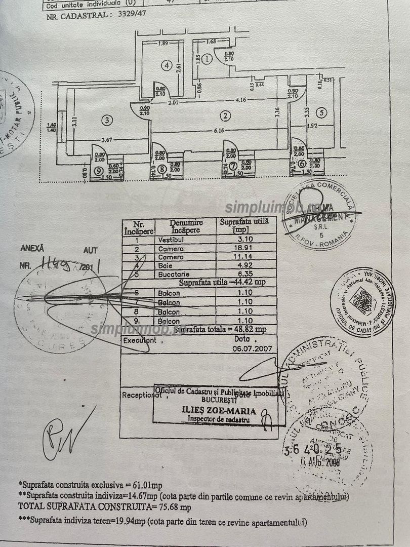 Metrou 1 Decembrie 1918 Apartament 2 Camere Complet Mobilat - Schiță 17
