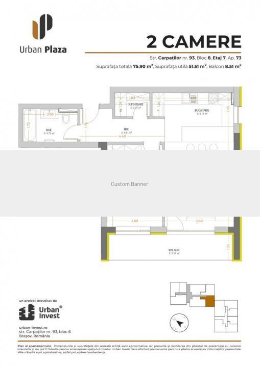 Apartament 2 camere Urban Plaza - Poză 9