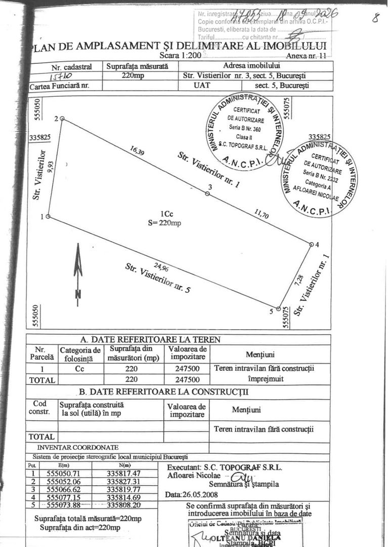 Rahova Piata Chirigiu, str. Vistierilor nr. 3, teren 220 mp de vanzare - Schiță 6