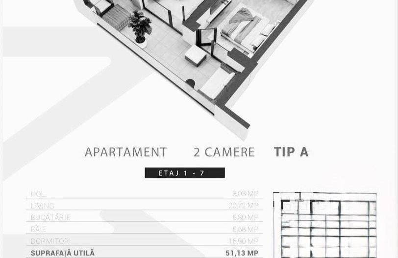 Ap. 2 camere | 68mp | et 7 | bloc 2025 | Calea 13 Septembrie - Poză 6