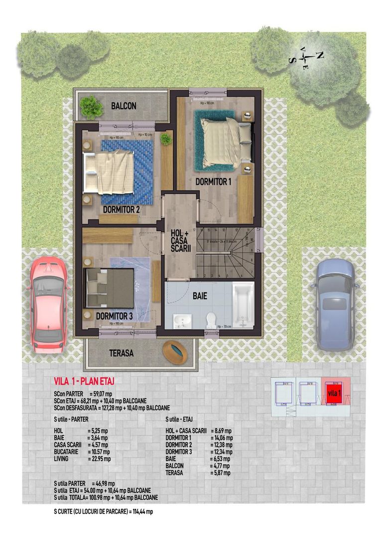 vila ind.+2parcari/112mp utili/115mp curte libera-Leordeni/Spl. Unirii - Poză 7