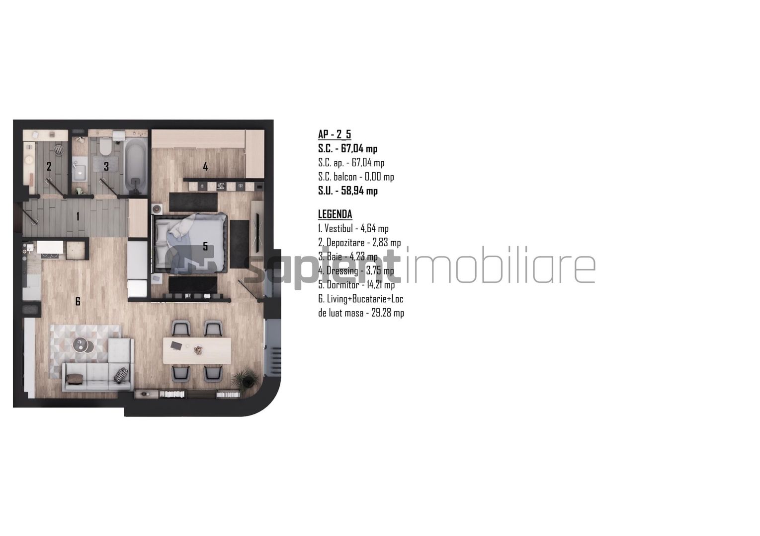 De vânzare apartament 2 camere, ultracentral, semifinisat - Poză 2