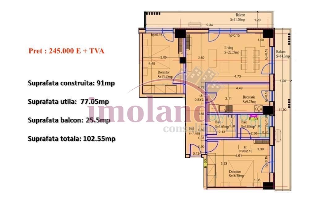 Vanzare apartament 3 cam bloc nou 102 mp cu 2 terase – Sisesti/Padurea Baneasa - Poză 11