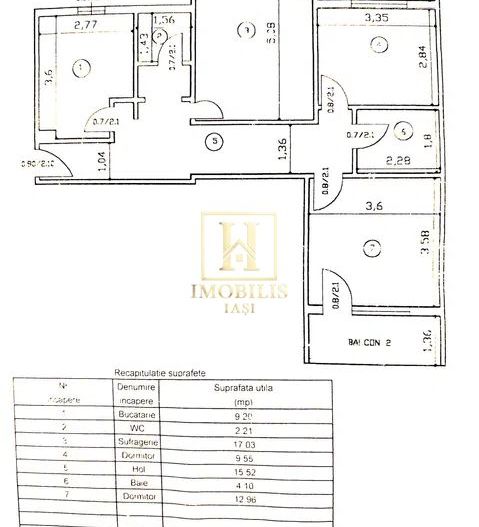 Apartament 3 camere decomandat 80 mp Valea Lupului 89000 euro - Poză 7