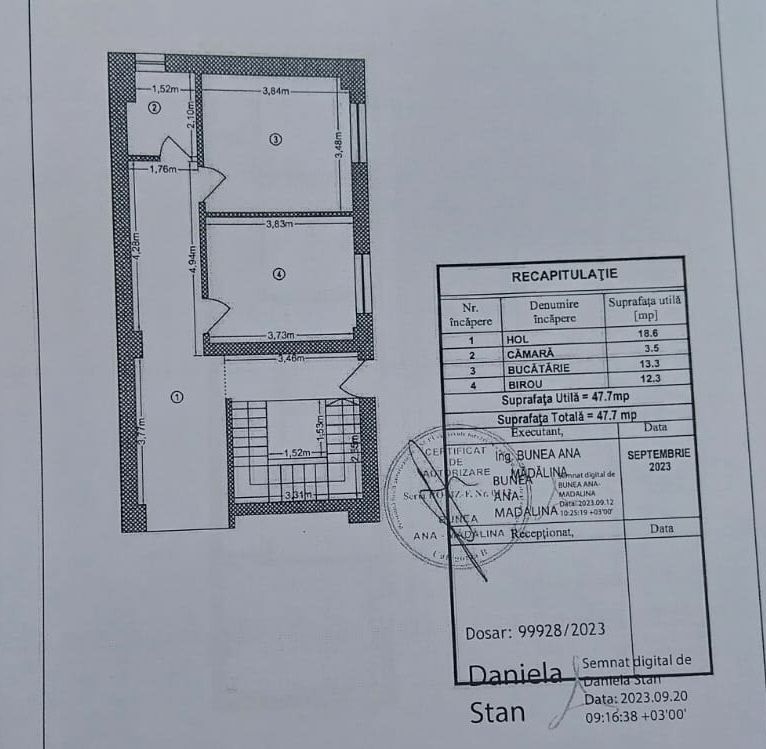 Vanzare apartament 3 camere Jiului - pretabil spatiu comercial - Schiță 14