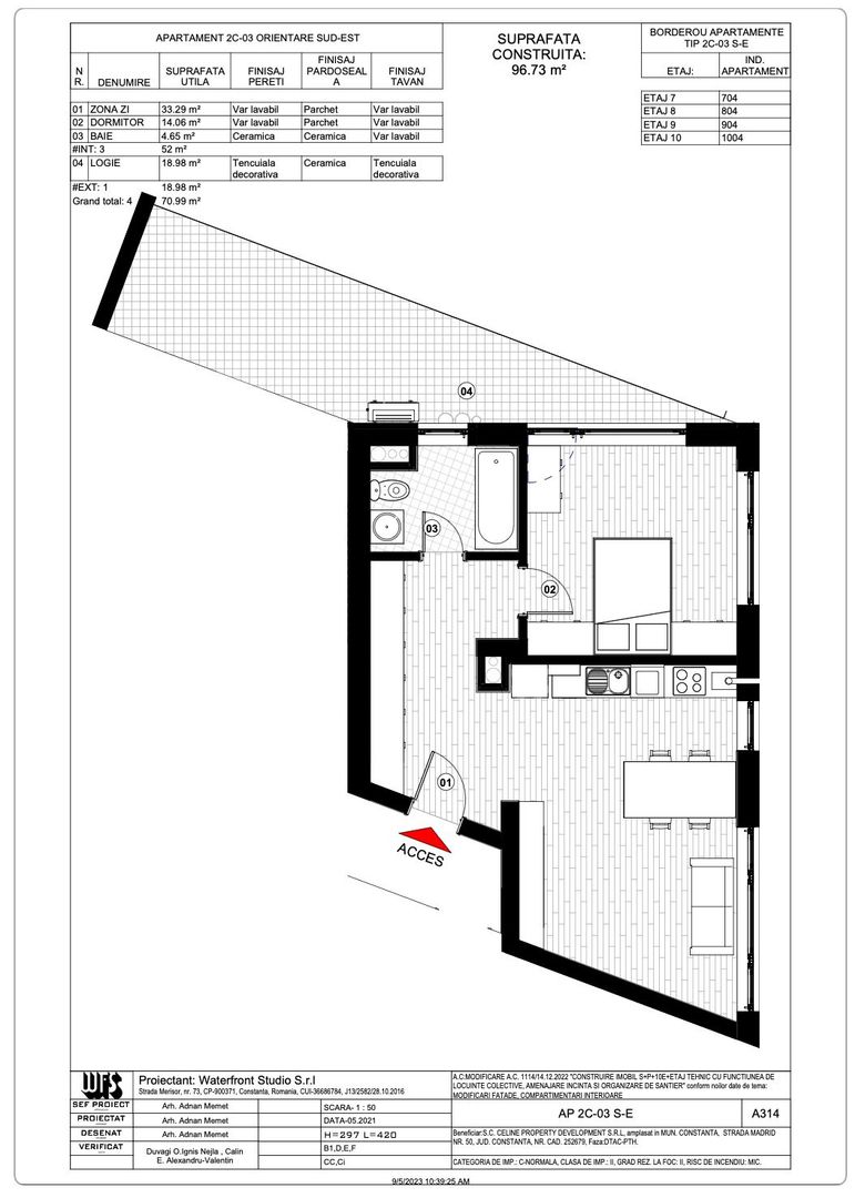 Tomis Plus - Celine Elegance - Vânzare apartament cu 2 camere cu vedere la Lac! - Poză 9