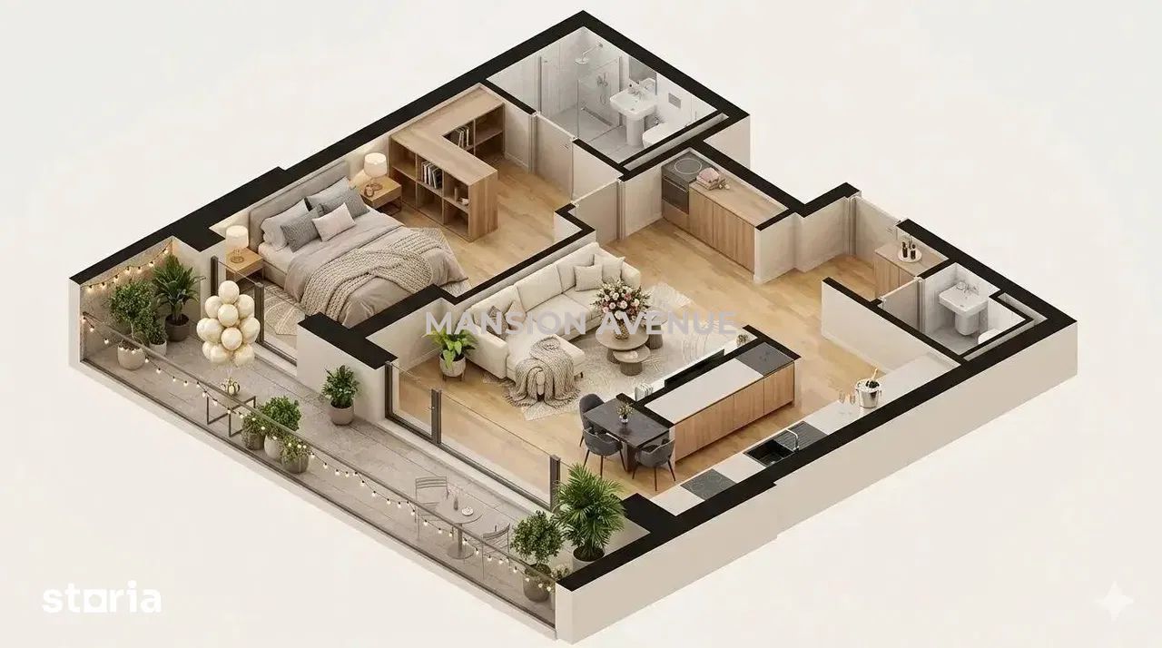 Apartament luminos cu 2 camere, si terasa de 18 m.p., KronenPark - Schiță 9