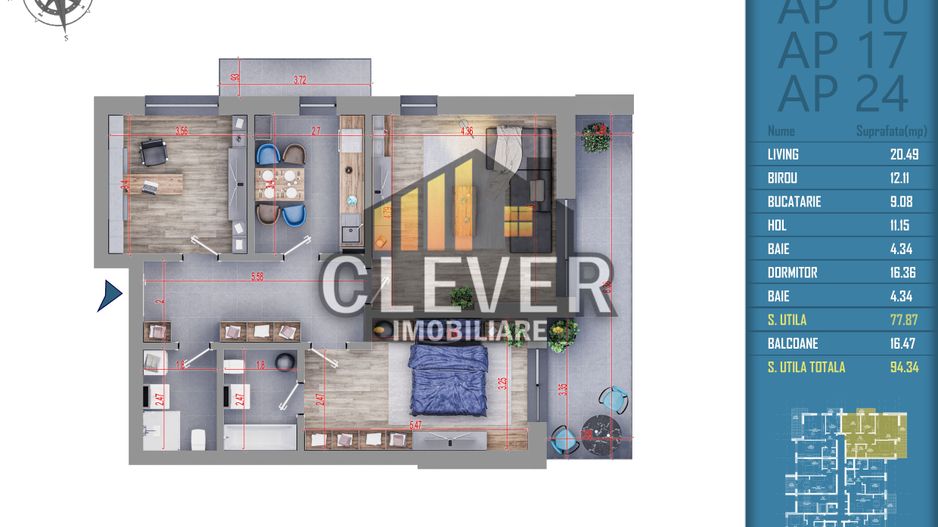Apartament 3 camere 5 Min. Statie STB Titan-Pallady - Poză 1
