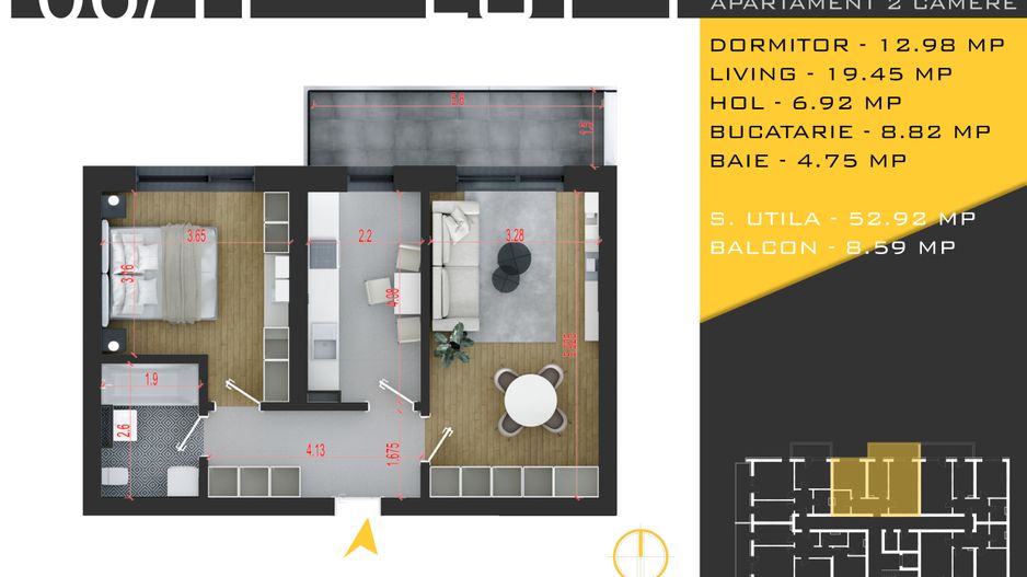 2 CAMERE PREMIU/ DRM. GURA ARIESULUI / METROU TECLU - Poză 6