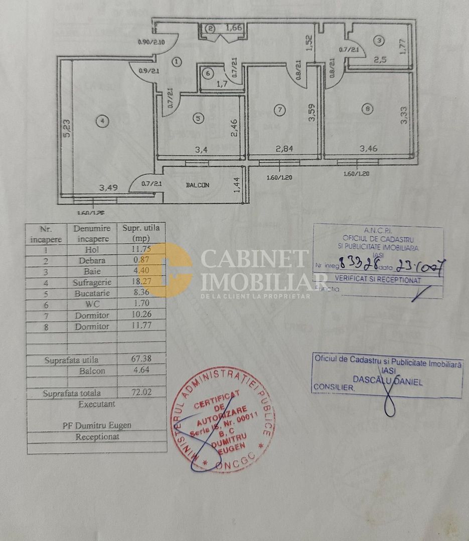 Ap. 3 Camere Decomandat - Zona Dacia - Bloc din 1982 - Poză 13
