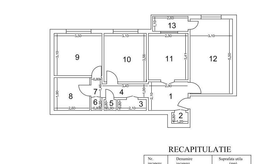 Apartament 3 camere decomandat, 2 băi, Strada Moinești 14 - Schiță 21