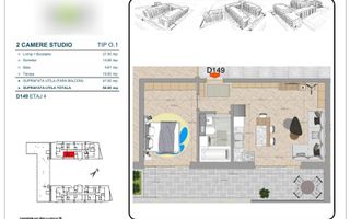 APARTAMENT 2 CAMERE | LOC DE PARCARE | TERASA 17MP - Schiță 6