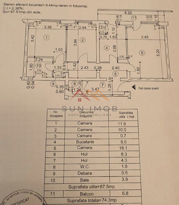 Apartament 3 camere, decomandat, centru, Ploiesti, Prahova - Poză 7