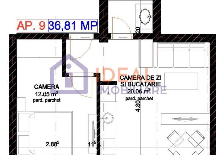 Garsoniera in zona Dedeman, Doamna Stanca - Schiță 3
