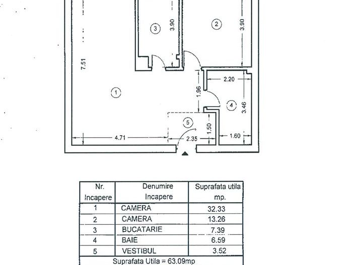 2 CAMERE | 68 MP| HERASTRAU | LOC DE PARCARE - Schiță 20