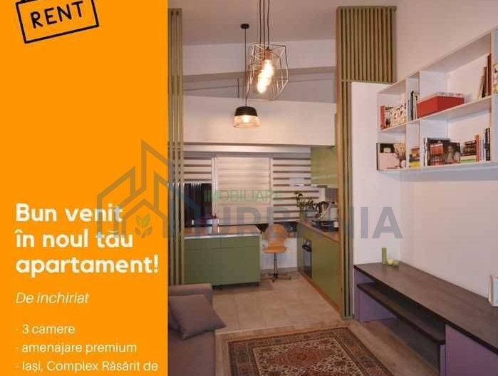 Apartament 3 camere premium de închiriat în Complexul Rezidențial „Răsărit de soare”, Păcurari, zona Alpha Bank, Iași - Poză 1