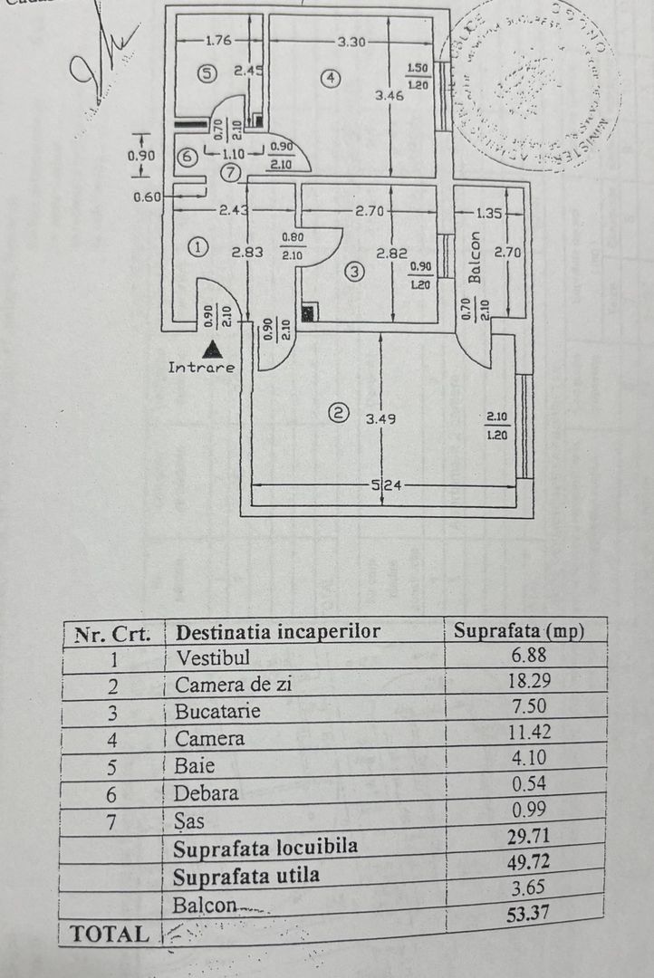 APARTAMENT 2 CAMERE | ETAJ 2 | POSIBILITATE CENTRALA - Schiță 14