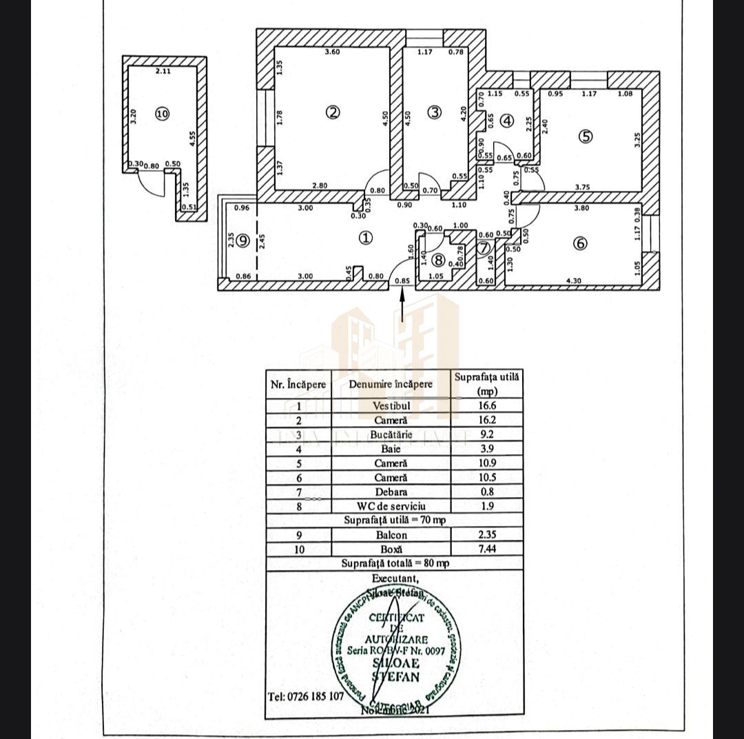 Apartament 3 camere central strada Matei Basarab Brasov - Schiță 18